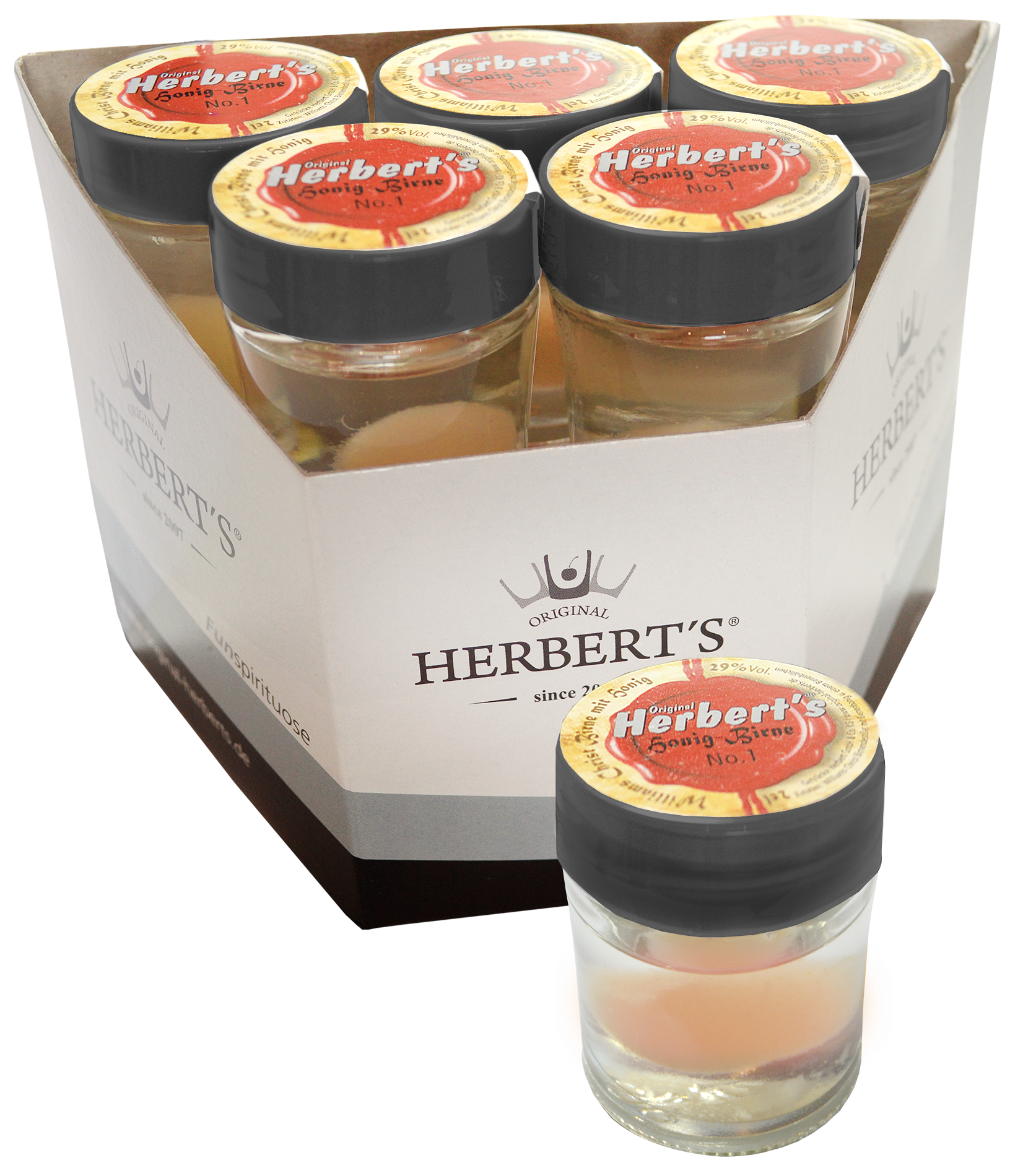 Herbert's Honig Birne 2cl-Gläschen (Pack mit 10 Stück)